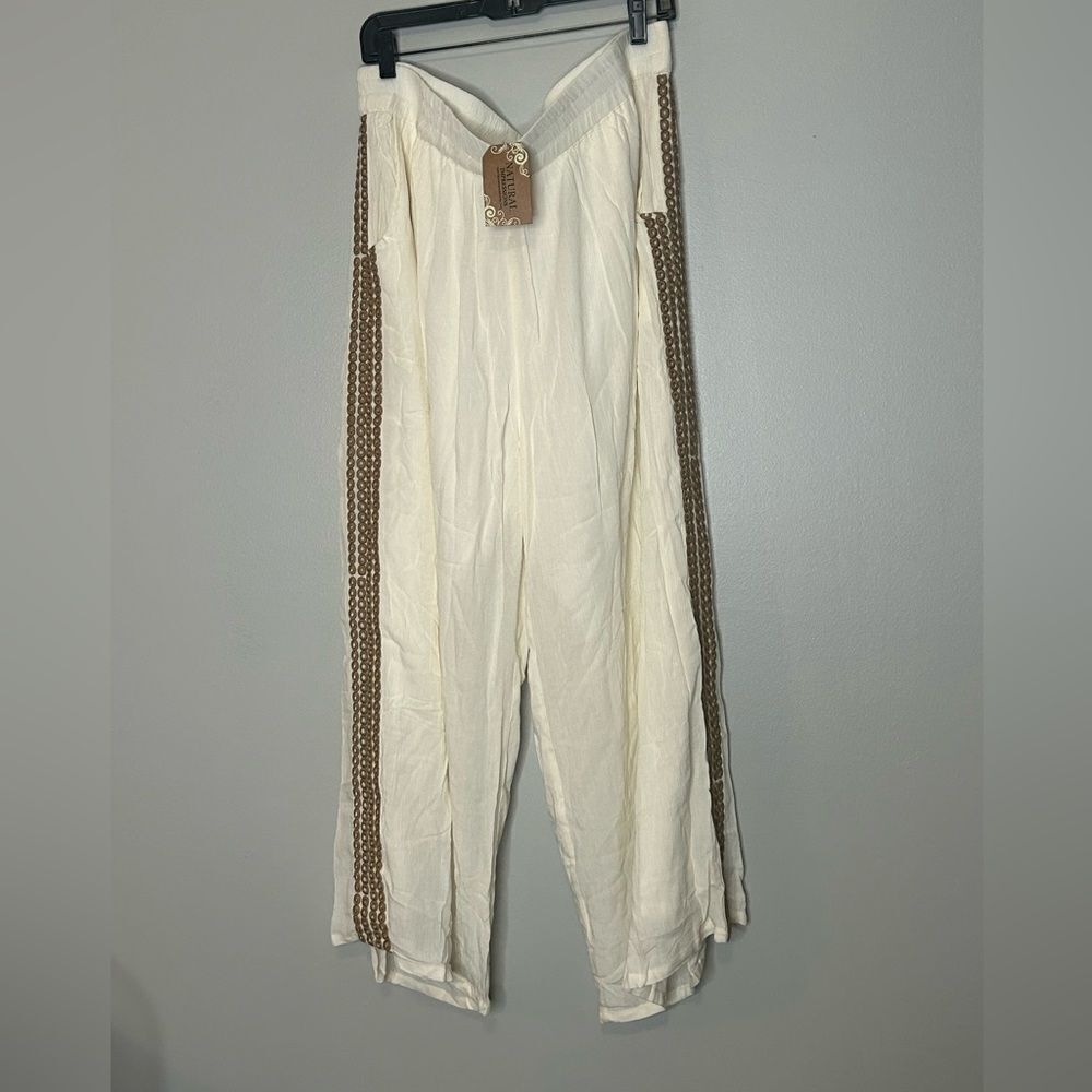 Natural Impressions Embroidered Pants NWT